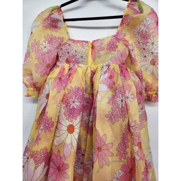 NWT Selkie French Puff Floral Midi Dress Size Small The Goldie #2C501 - Picture 7 of 13